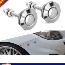 Bonnet Catch Push Button Quick Release Hood Pins Latch Protectors Lock Silver 2x