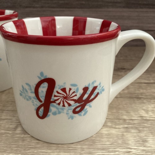 2er Set Starbucks Holiday 2007 Joy Tassen Weihnachten Pfefferminz Süßigkeiten gestreift 14oz - Bild 6 von 11