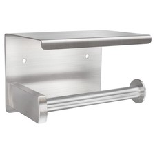 Adhesive Toilet Paper Holder with Shelf, Roll Wall Mounted, Fits Mega ,