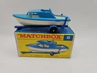Lesney Matchbox Boat And Trailer No 9 F Series Box Blue White Clean England