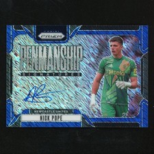 2024-25 Panini Prizm Nick pope Penmanship Signatures Auto Blue Shimmer 59782
