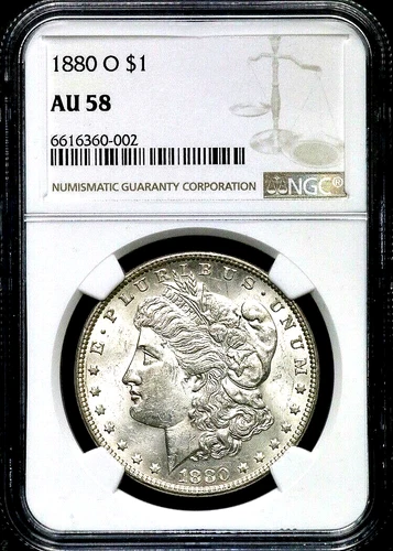 1880-O $1 Morgan Silver Dollar - NGC AU 58 - New Orleans   CC522