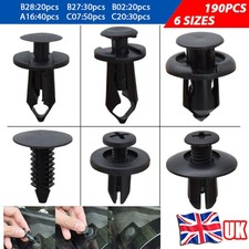 190PCS Car Body Trim Clips Retainer Bumper Rivets Screw Panel Push Fastener Kits