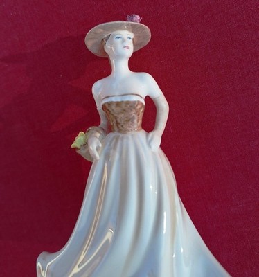 Coalport Meryl Figur Lady, John Bromley handverziert 1/89 30Y, Bone China, 5''