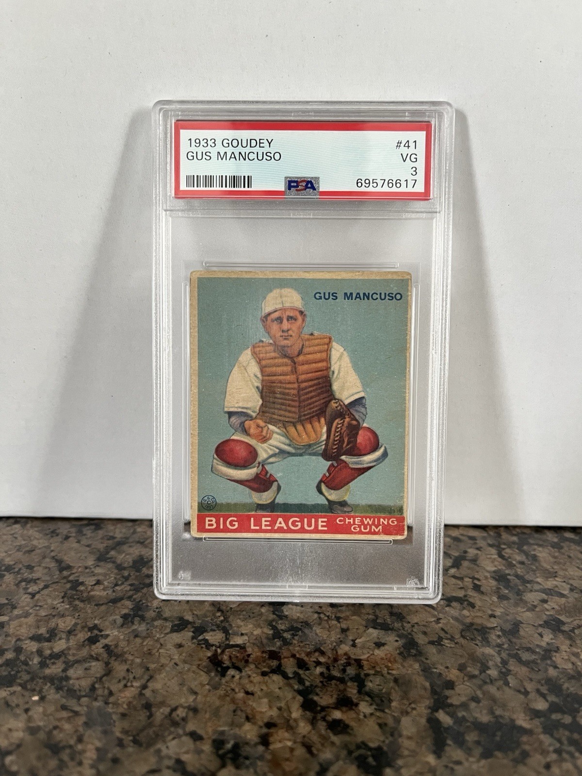 1933 Goudey Big League Chewing Gum - R319 Gus Mancuso #41 (RC) PSA 3