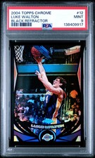 2004 TOPPS CHROME BLACK REFRACTOR #12 LUKE WALTON 379/500 PSA 9
