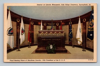 Springfield,IL Interior Lincoln Monument Sangamon County Illinois Vintage