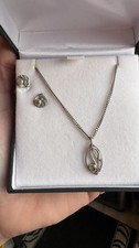 Ortak Sterling Silver And peridot Jewellery Set. Art Deco Style. 