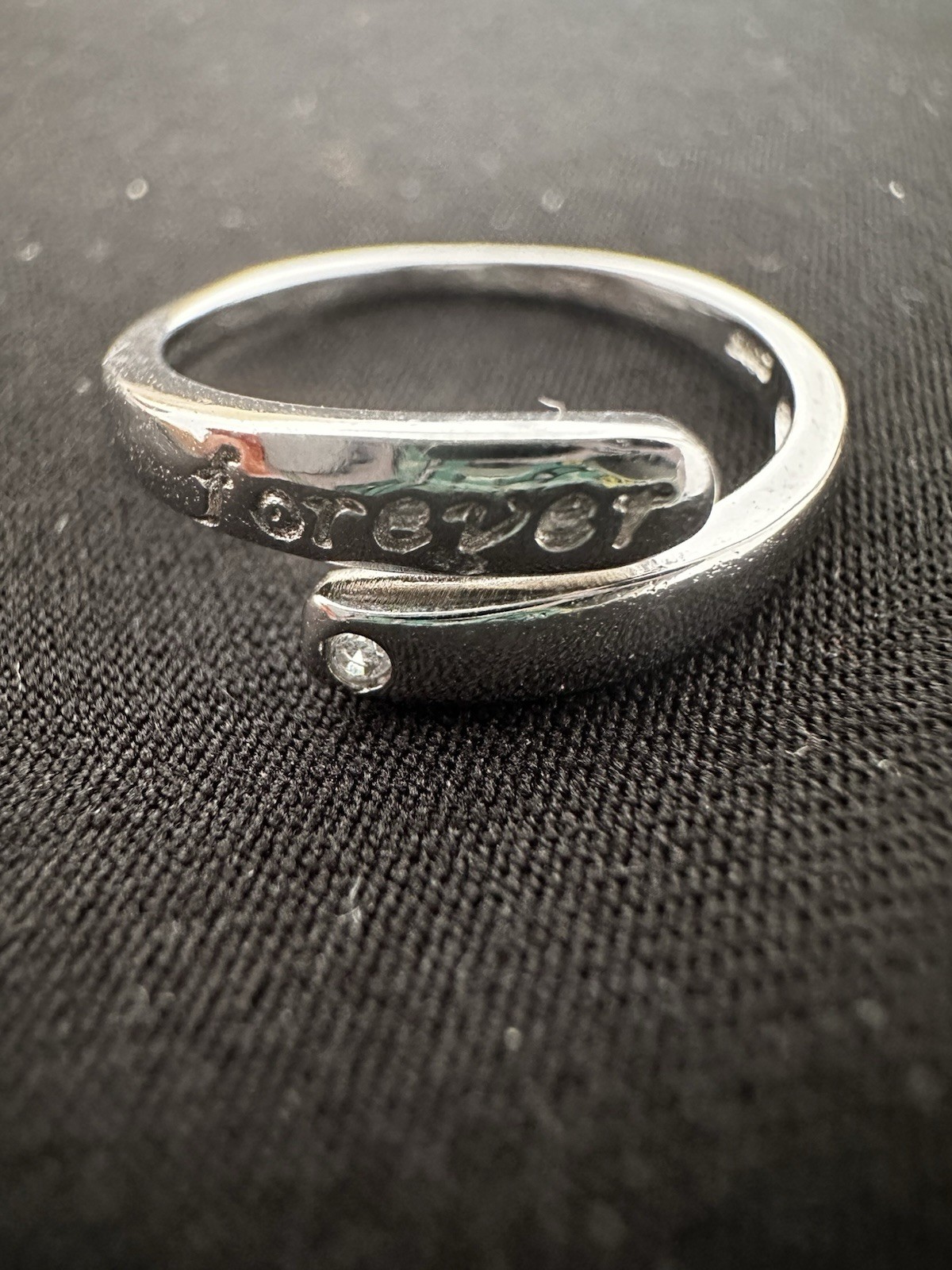 Silver 900 Adjustable Wrap Ring Forever Engraving… - image 2