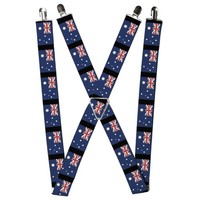 Buckle-Down Suspenders, Australia Flags 1.5-Inch Wide Regular (Us Import)