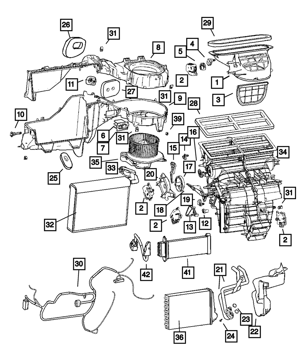 Carcasa superior del evaporador para Jeep Commander 2009-2010 (P/N 68059895AA)
