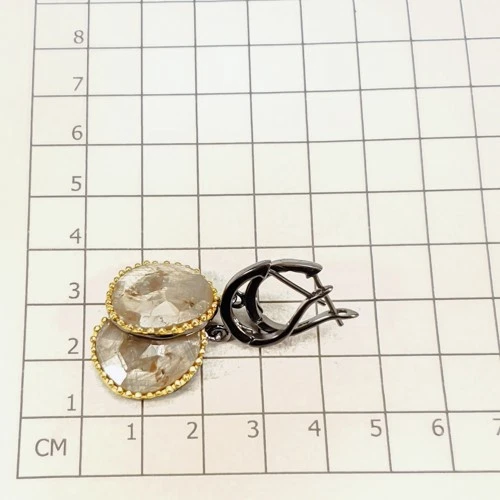 Joyería 28 ct+ Pendientes Zafiro Dorado Natural Plata de Ley 925/E129085 Foto 3 de 4