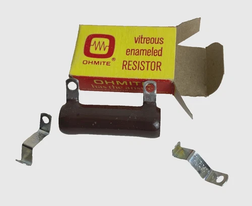 OHMITE Resistor 3500 ohms 25 watts enameled 2 inches NOS stock #0210 - product listing photo