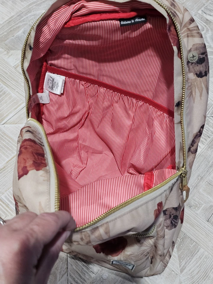 Mochila Floral Herschel Supply Co. - Estampado Beige Rojo Tostado - Estilo Clásico Foto 4 de 4