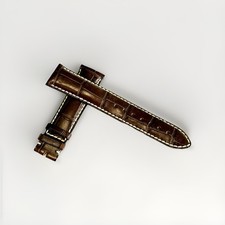 Jacques Lemans 21mm Genuine Alligator Watch Strap - Dark Brown Satin 