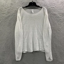 EILEEN FISHER Blouse Womens Large Top Linen Sheer White*