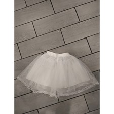 Kids White Tulle Petticoat Underskirt Crinoline Puffy Skirt Dance Costume