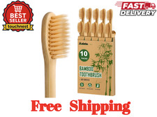 Bamboo Toothbrushes Soft Bristles 10 Pack, Biodegradable BPA Free Soft Bristles