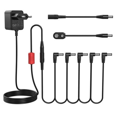 Donner 9V DC 1A Netzteil für Gitarre Effektpedal inkl. 5-fach Daisy Chain Kabel