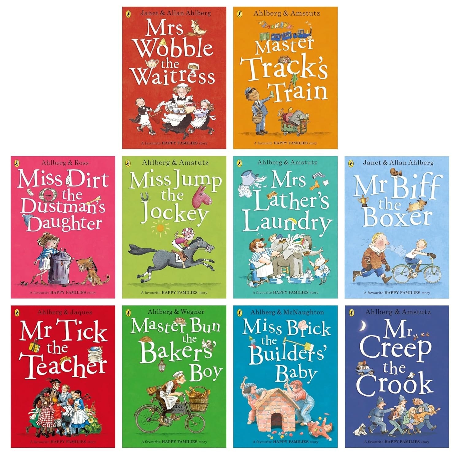 Happy Families Stories Series 10 Books Collection Set By Allan Ahlberg Master