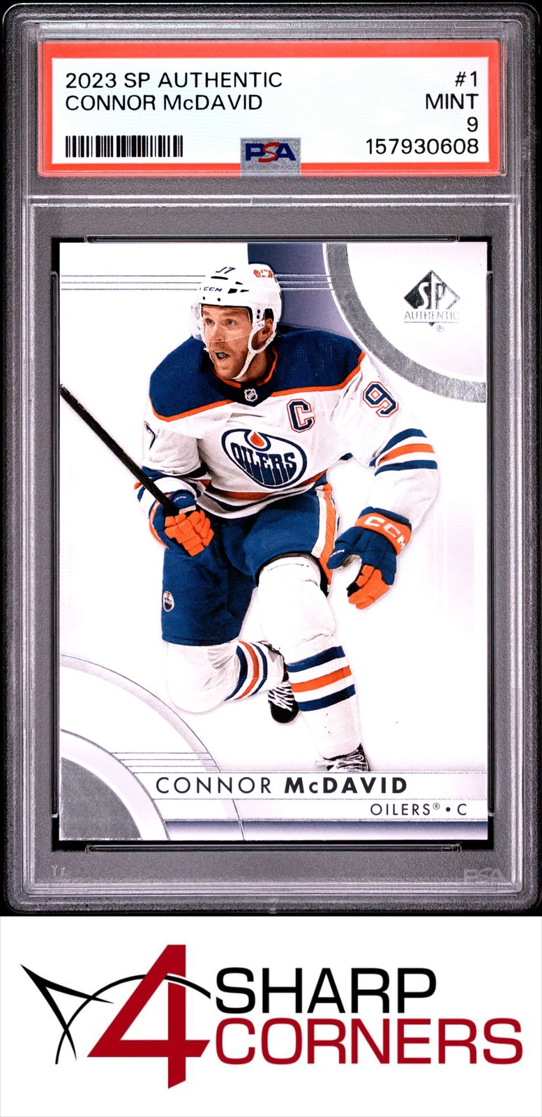 2023 SP AUTHENTIC #1 CONNOR McDAVID OILERS POP 5 PSA 9 view 1