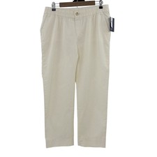 NWT Women's GAP 100 Cotton Ivory Frost Straight Leg Crop Pants Sz Med Normcore