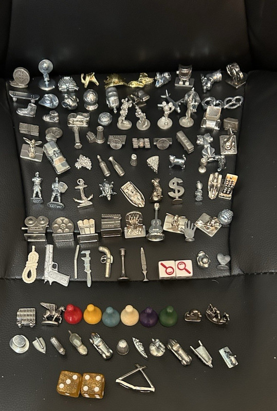 100 + Monopoly Scene It & Clue Tokens Metal & Wooden HP & Disney + More