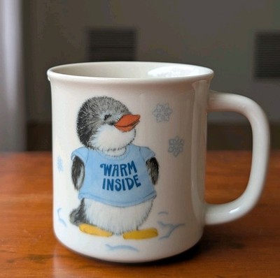 Vintage Hallmark 1980 Shirt Tales Penguin Coffee Cup Warm Inside Mug of Luv