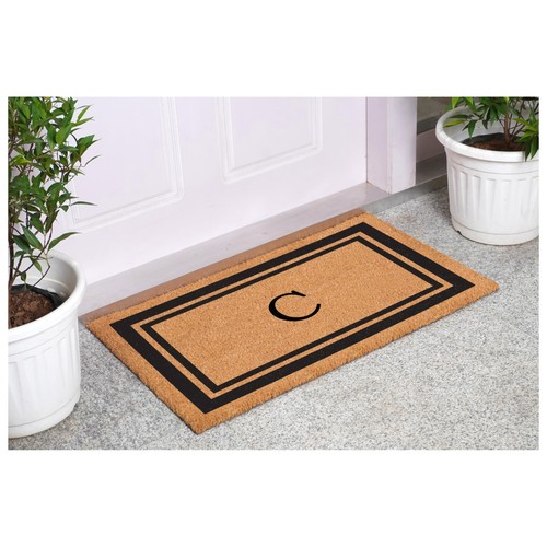Calloway Mills 152962436C Bordo Nero 24 X 36 Monogramma Zerbino Lettera C - Foto 2 di 7