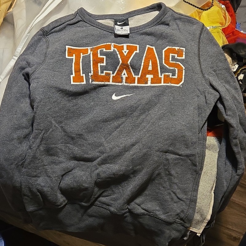 Nike Texas Longhorns Crewneck Sweatshirt Gray Orange White Women's Size L