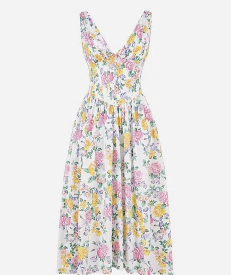 House Of CB Dress Size Large Plus Cup Floral Bustier Corset Midi Emmelina - image 4 of 4