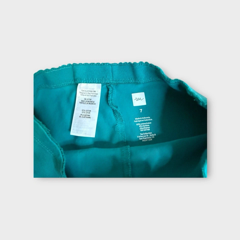 Tea Collection Enamel Blue Solid Cropped Leggings - Image 3 of 4