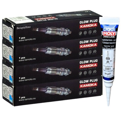 4x KAMOKA Glühkerzen + LIQUI MOLY Fett für 4 RUNNER II DYNA 100 150 HIACE III