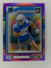2024 Panini Optic Rated Rookie Sione Vaki #324 Pink Prizm (RC) Lions