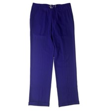 Vtg Versace Women's Lightweight Wool Purple Dress Pants Trousers Size 33 Waist