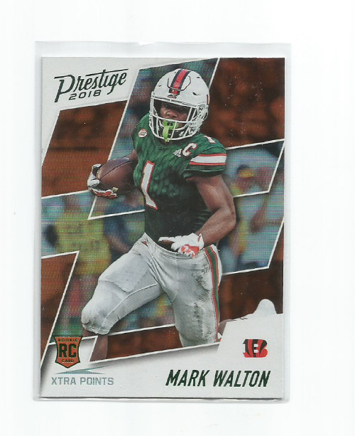 MARK WALTON (Cincinnati) 2018 PANINI PRESTIGE GREEN FOIL XTRA POINTS ROOKIE #267