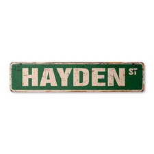 HAYDEN Vintage Street Sign Childrens Name Room Metal Sign