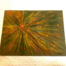 ABSTRACT hip mod modern hand painted original PAINTING by Douglas 62 psychedelic