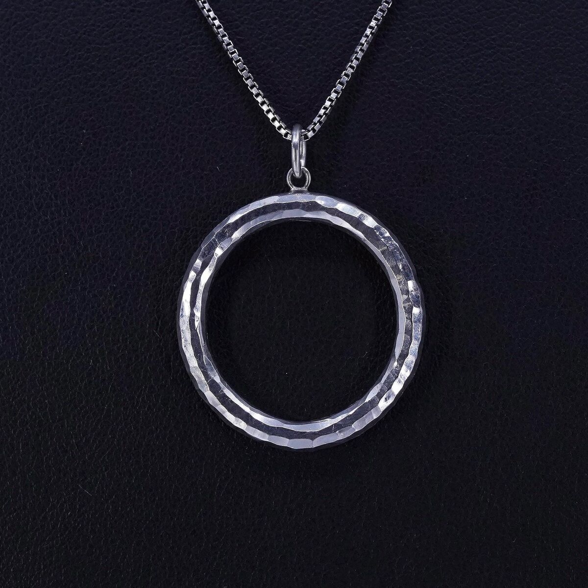 18”, vintage Sterling 925 silver box chain necklace w 18”, vintage Sterling 925 silver box chain necklace w