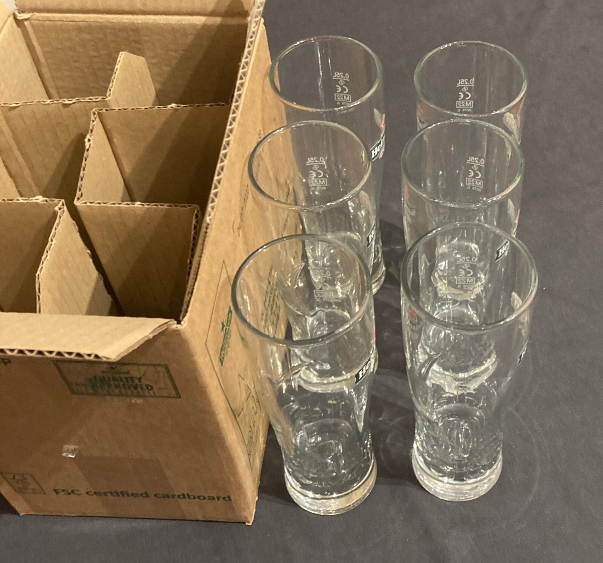 Heineken Star Ellipse Glass - Set Di 6 Bicchieri Da Birra Da 25 Cl Originali - Foto 9