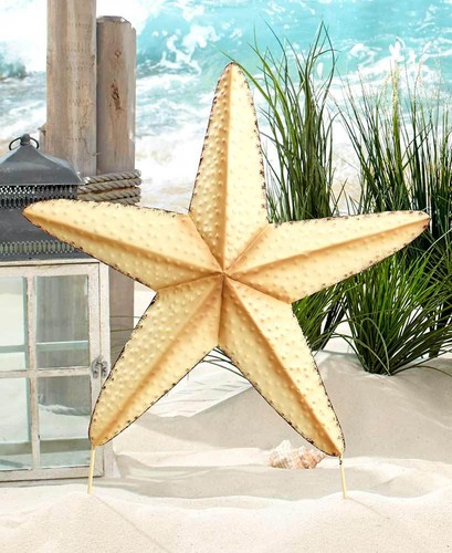 Jumbo Nautical Starfish Anchor Rustic Wall Decor Primitive Punched Star Yard Art - Picture 3 of 5