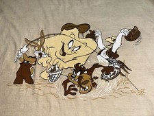 Rare NWT Vintage Taz Tasmanian Devil Bugs Size XL Tan T Shirt