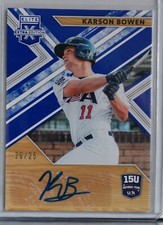 2019 Panini Elite Extra Edition Karson Bowen USA 15U Blue Auto 20/25