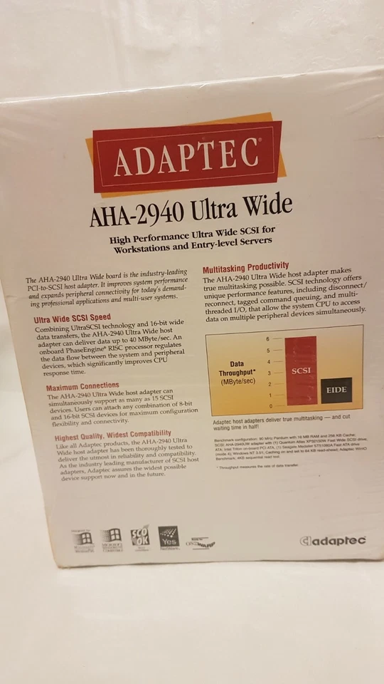 ADAPTEC AHA-2940UW PCI-to-ULTRA WIDE SCSI HOST ADAPTER & EZ-SCSI s/w-Retail pack - Image 3 of 4