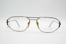 Vintage Essilor 792 Silber Weinrot Schwarz Eckig Brille Brillengestell NOS