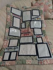 Quilted Embroidered Wallhanging 35" x 23" w/15 photo pockets for Child's Room