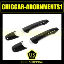 4X GLOSS BLACK EXTERIOR DOOR HANDLE COVER TRIM FOR FORD MUSTANG 2004-14 TRIM ABS
