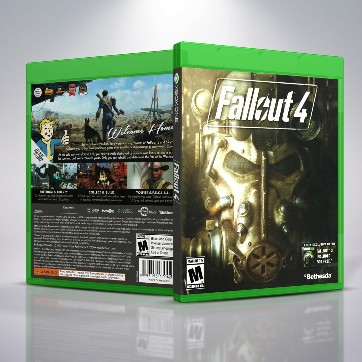 Fallout 4 - Replacement Xbox One Cover and Case. NO GAME