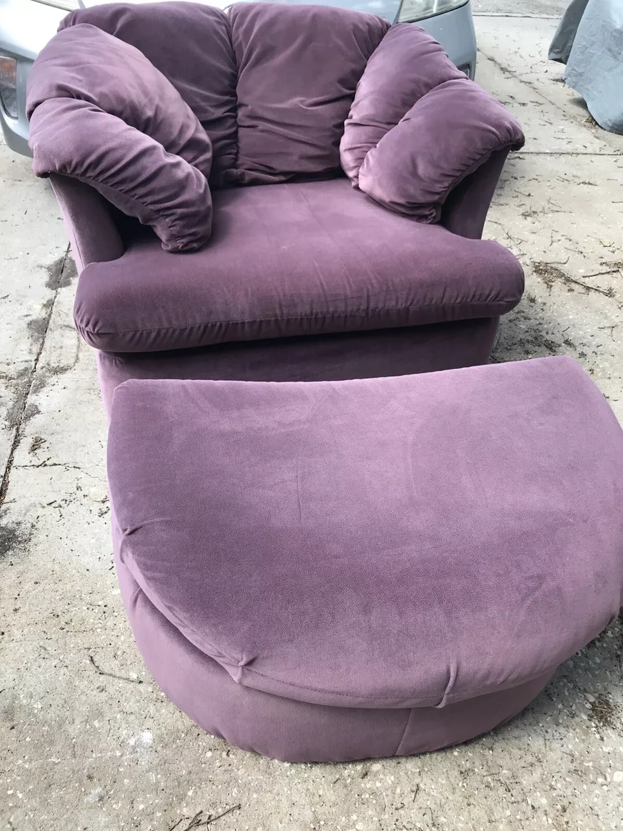 Purple chair with ottoman online