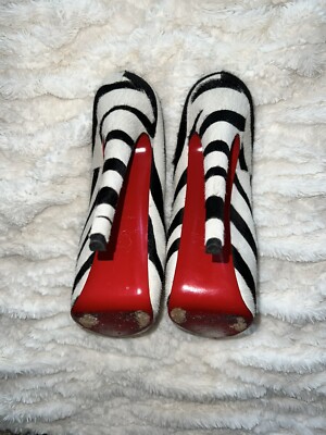 Size 6.5 Christian Louboutin Platform Zebra Print High Heels | eBay